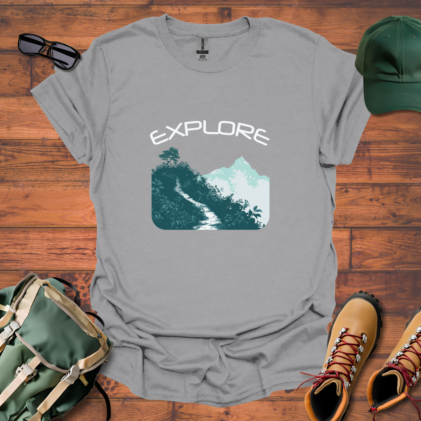 Explore Trail Mountains 2 Tee - Unisex Softstyle T-Shirt