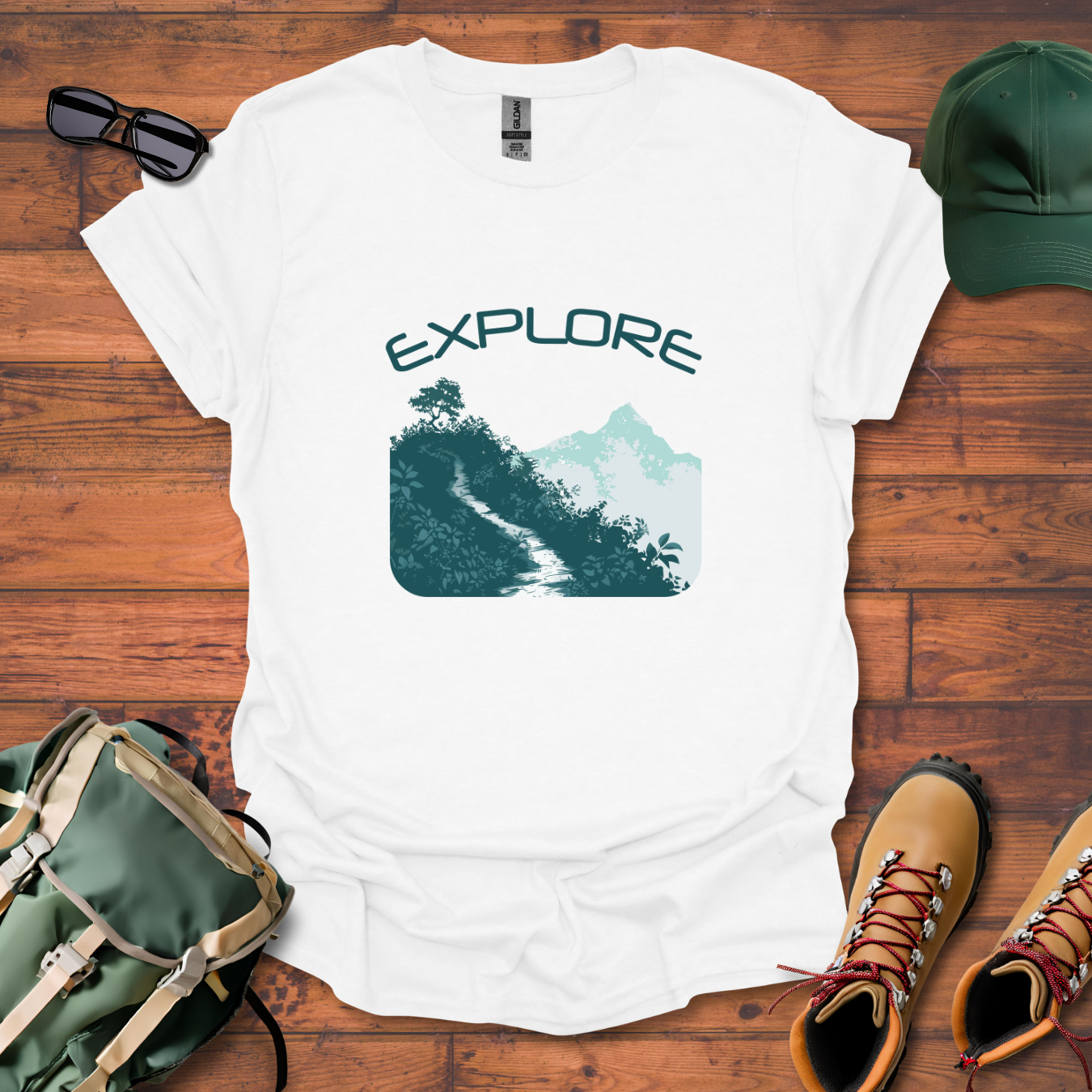 Explore Trail Mountains 2 Tee - Unisex Softstyle T-Shirt