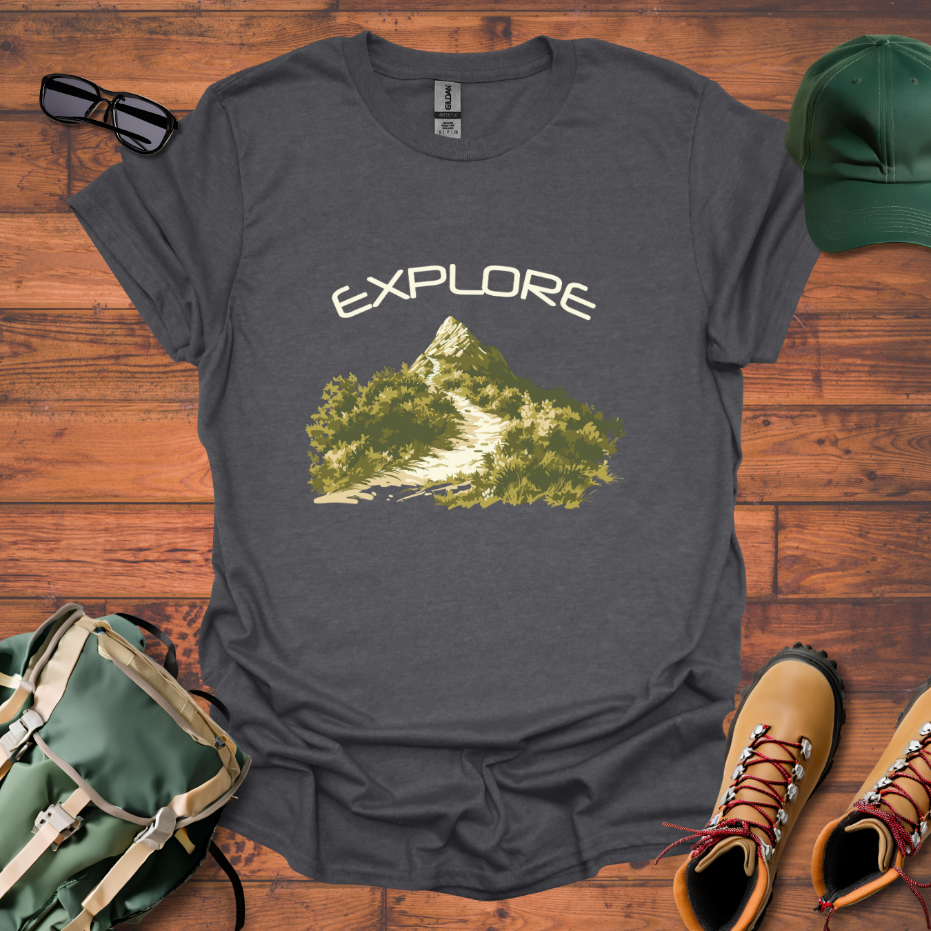 Explore Trail Mountains 3 Tee - Unisex Softstyle T-Shirt