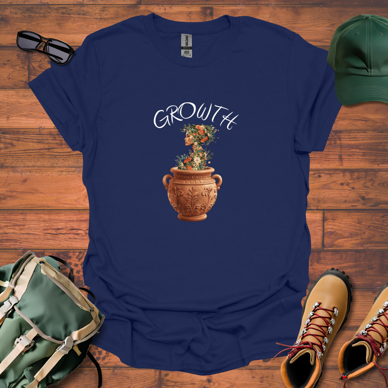 Woman Plant Vase Tee - Unisex Softstyle T-Shirt
