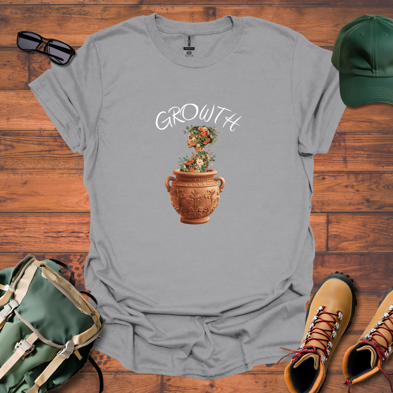 Woman Plant Vase Tee - Unisex Softstyle T-Shirt