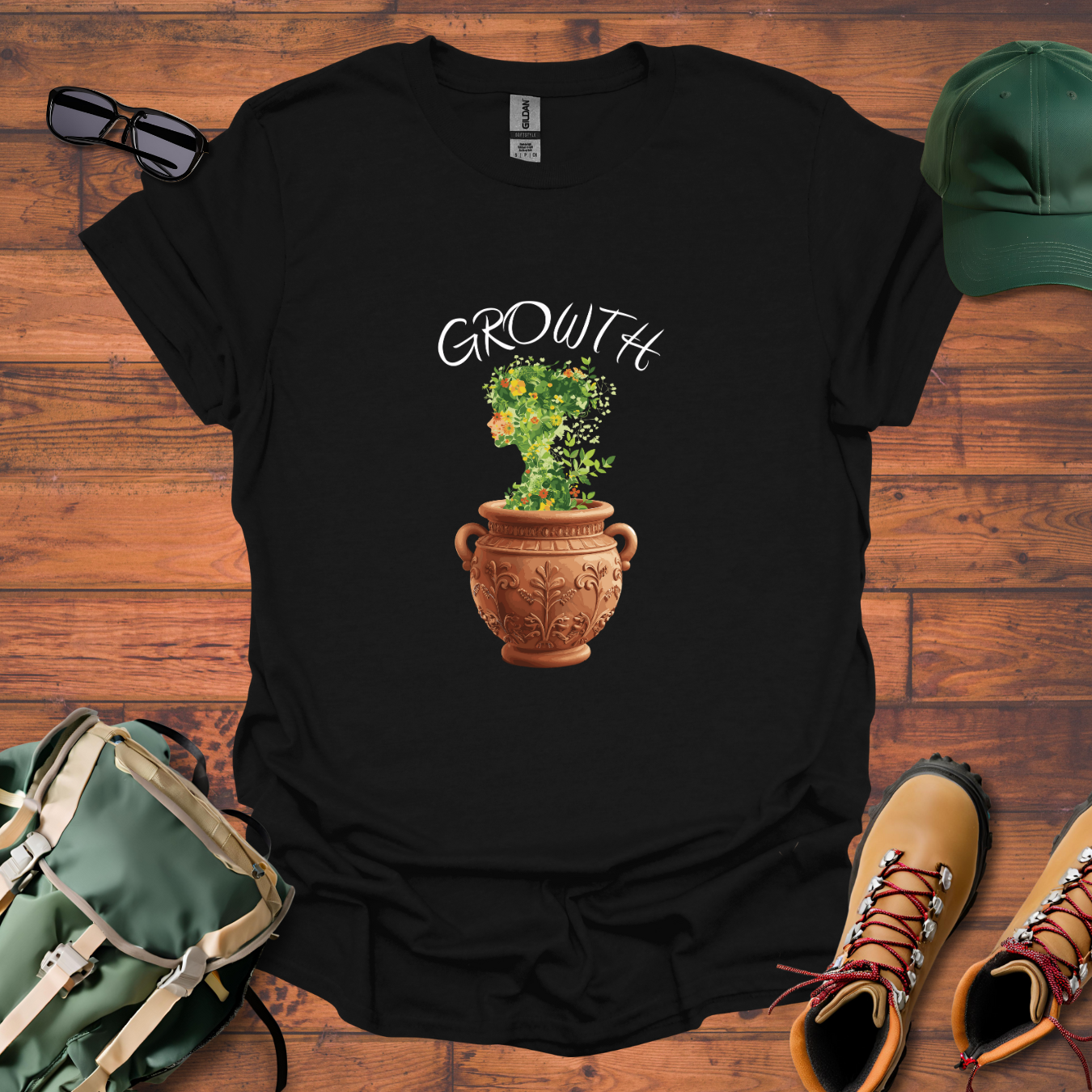 Woman Plant Vase 2 Tee - Unisex Softstyle T-Shirt