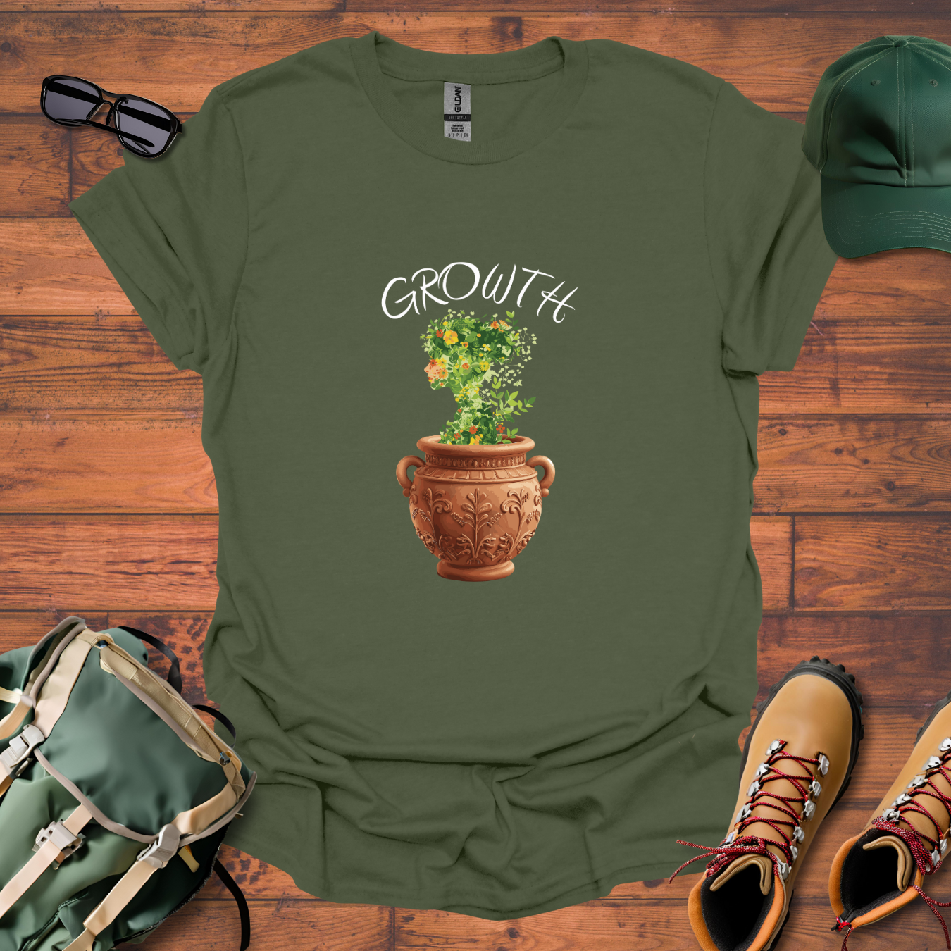 Woman Plant Vase 2 Tee - Unisex Softstyle T-Shirt