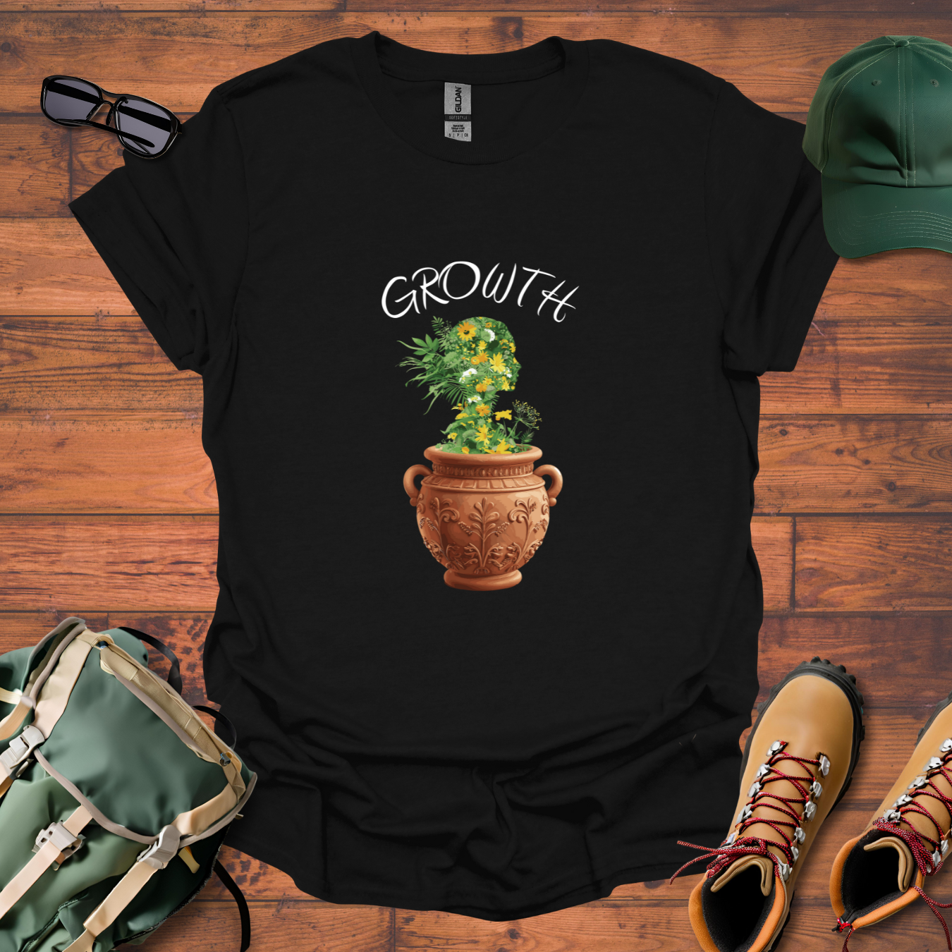 Woman Plant Vase 3 Tee - Unisex Softstyle T-Shirt
