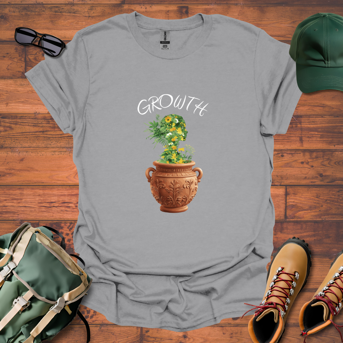 Woman Plant Vase 3 Tee - Unisex Softstyle T-Shirt