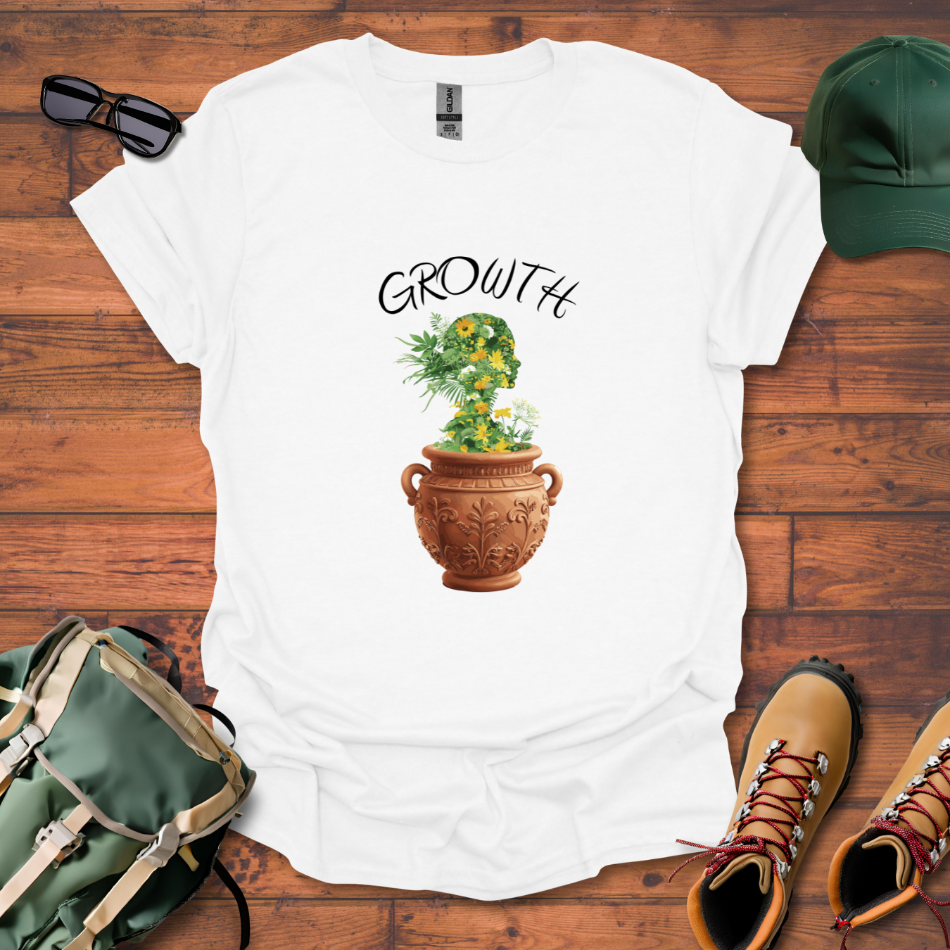 Woman Plant Vase 3 Tee - Unisex Softstyle T-Shirt