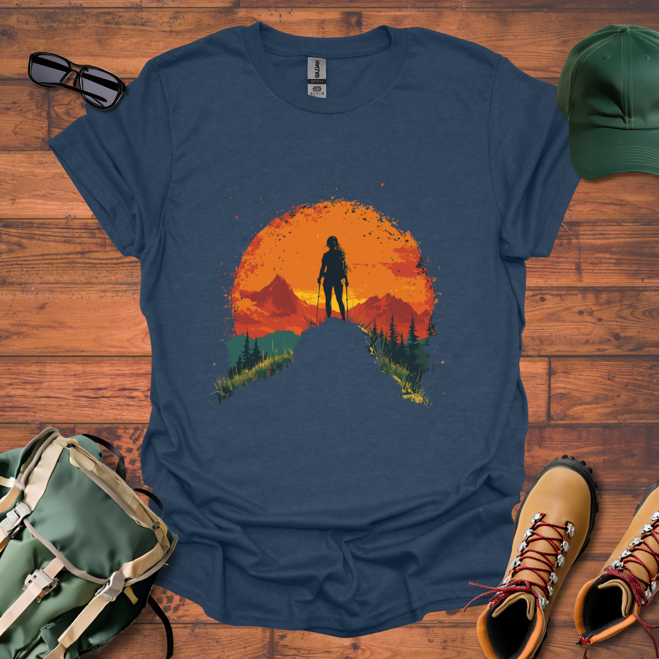 Woman Hiking Sun 5 Tee - Unisex Softstyle T-Shirt