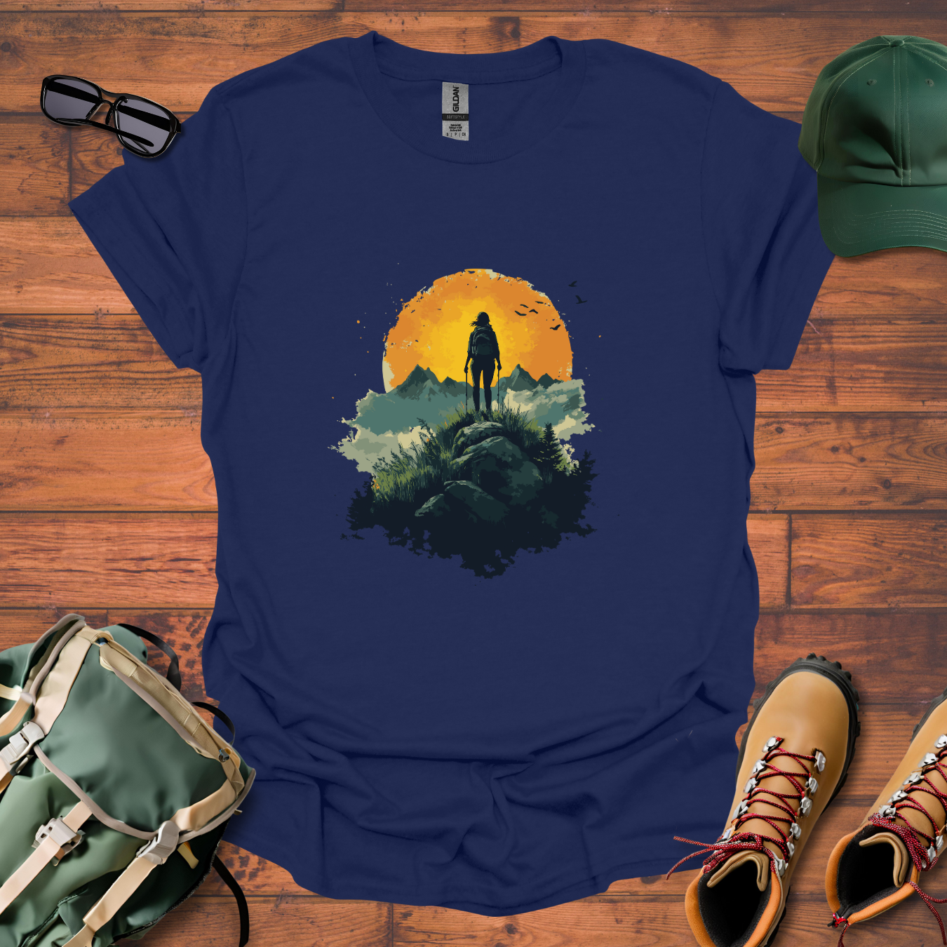 Woman Hiking Sun 6 Tee - Unisex Softstyle T-Shirt
