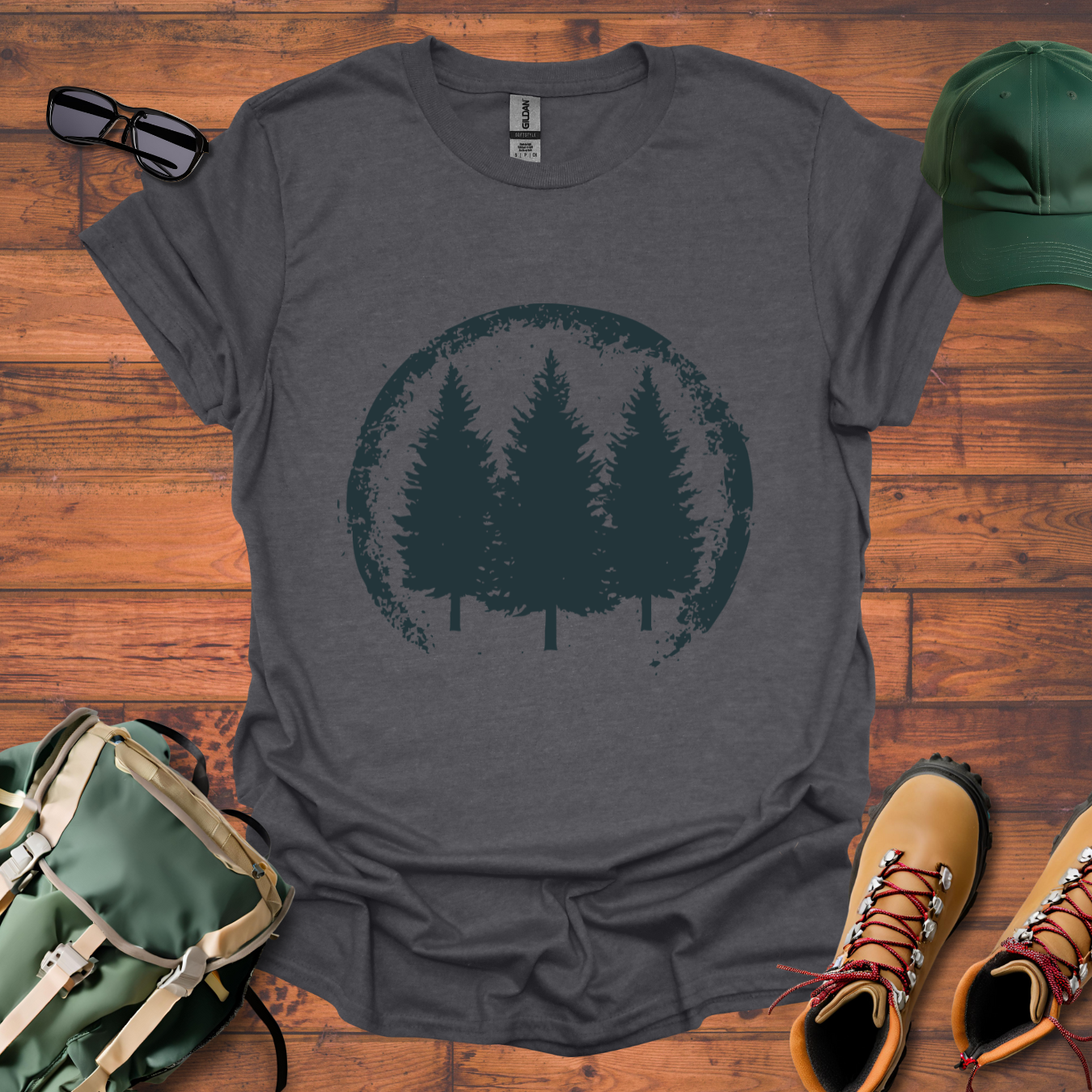 Three Trees Green Tee - Unisex Softstyle T-Shirt