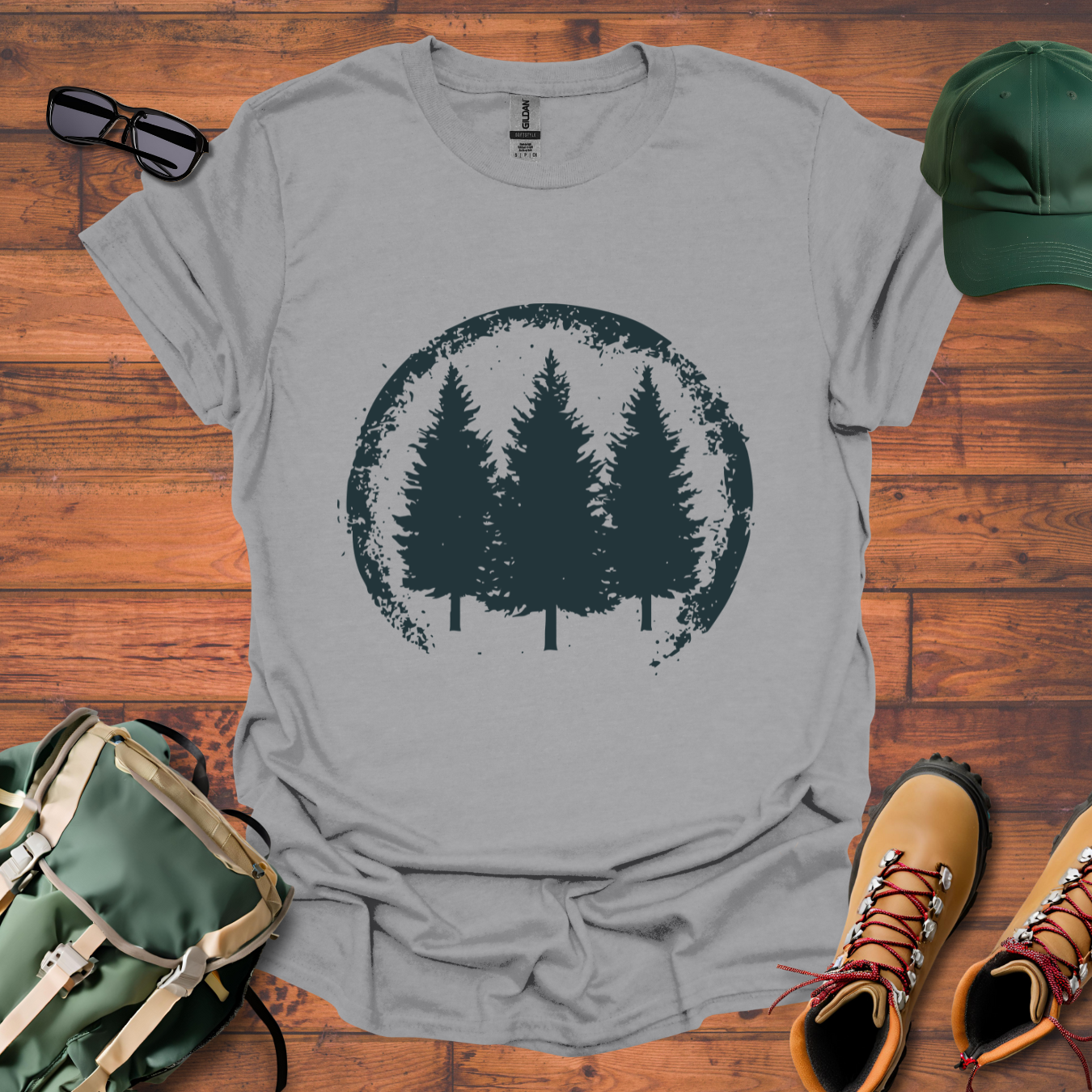 Three Trees Green Tee - Unisex Softstyle T-Shirt