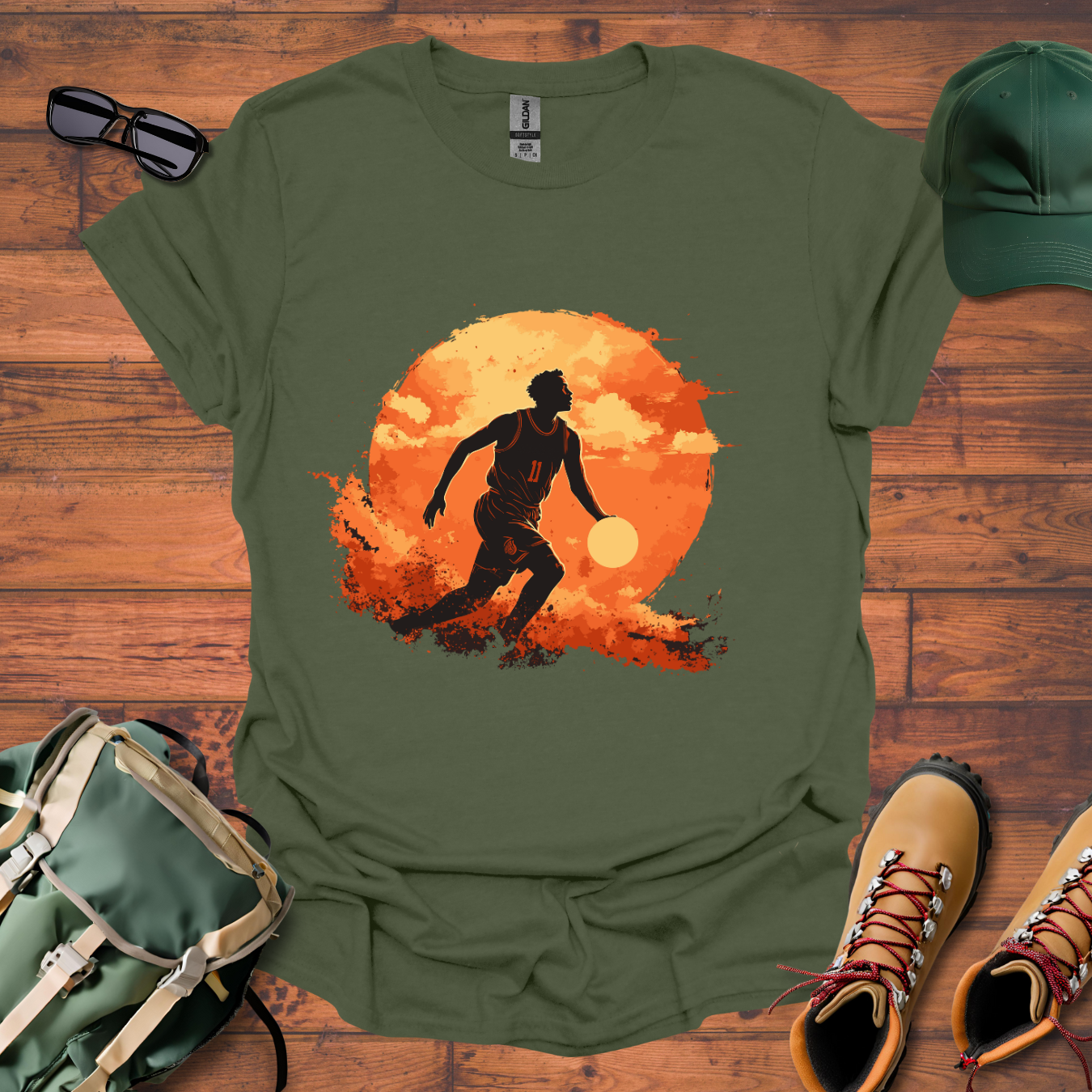 Basketball Sky Clouds Tee - Unisex Softstyle T-Shirt