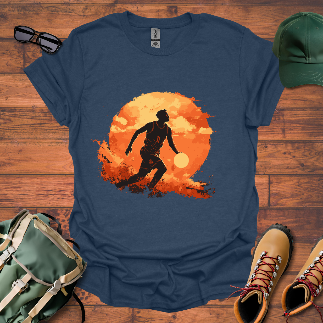 Basketball Sky Clouds Tee - Unisex Softstyle T-Shirt