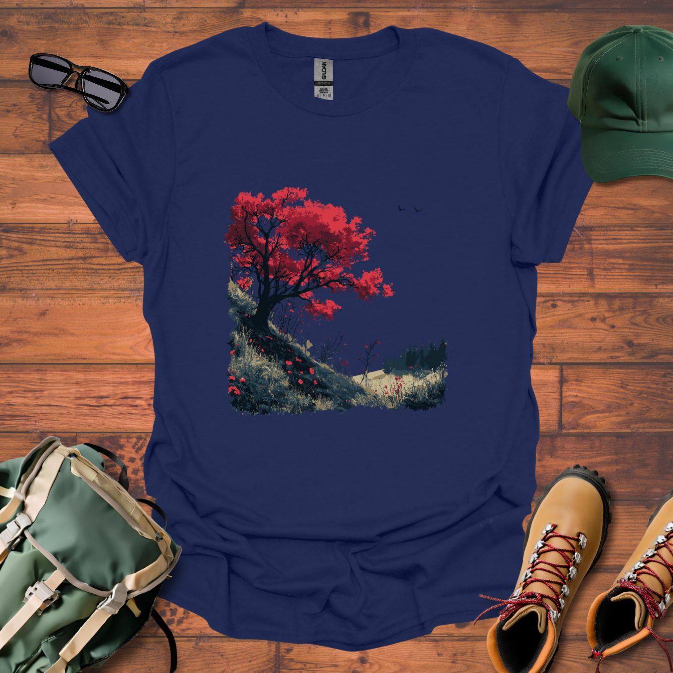 Red Tree Hillside Tee - Unisex Softstyle T-Shirt
