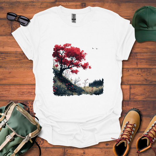 Red Tree Hillside Tee - Unisex Softstyle T-Shirt