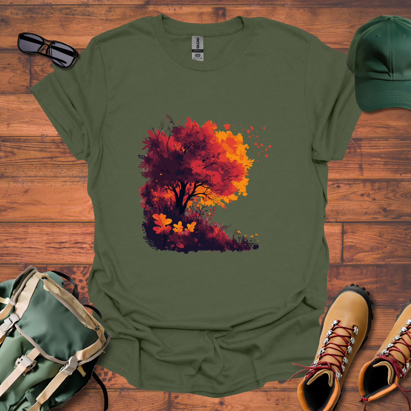 Red Tree Hillside 2 Tee - Unisex Softstyle T-Shirt