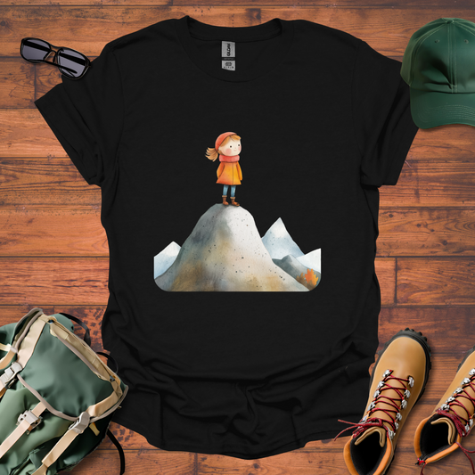 Hiker Girl Mountain 3 Tee - Unisex Softstyle T-Shirt