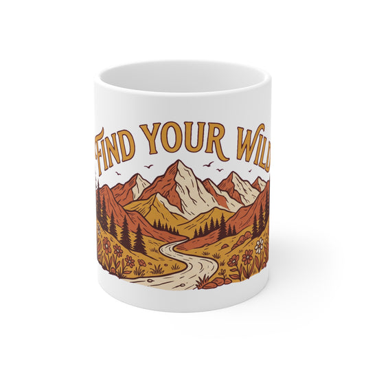 Original hand-drawn designs inspired by nature and the outdoors, from Evergreen Tees. The Find Your Wild Mountain Trail design, made to order by Evergreen Tees.