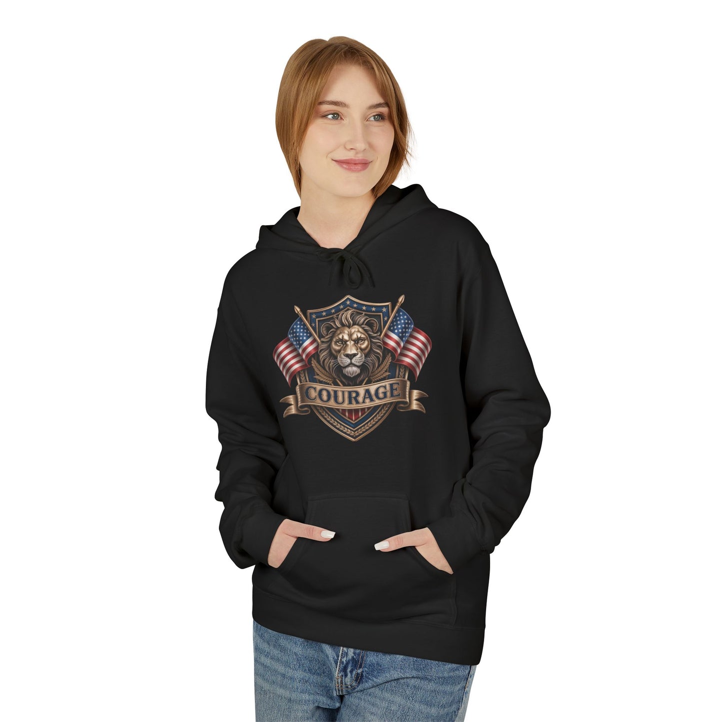 Courage Lion - Unisex Midweight Softstyle Fleece Hoodie