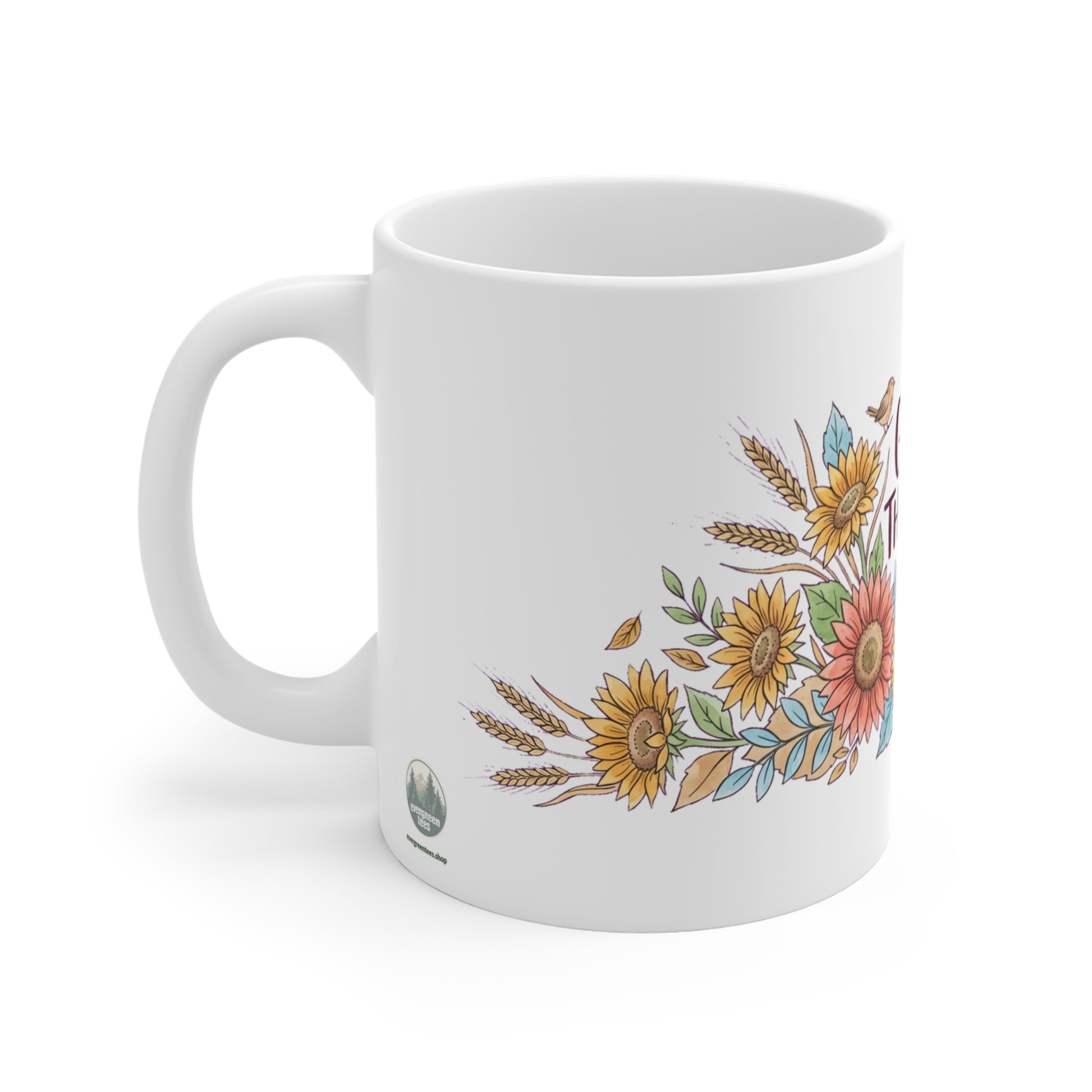 Original hand-drawn designs inspired by nature and the outdoors, from Evergreen Tees. The Inspirational Floral 07 design, made to order by Evergreen Tees.