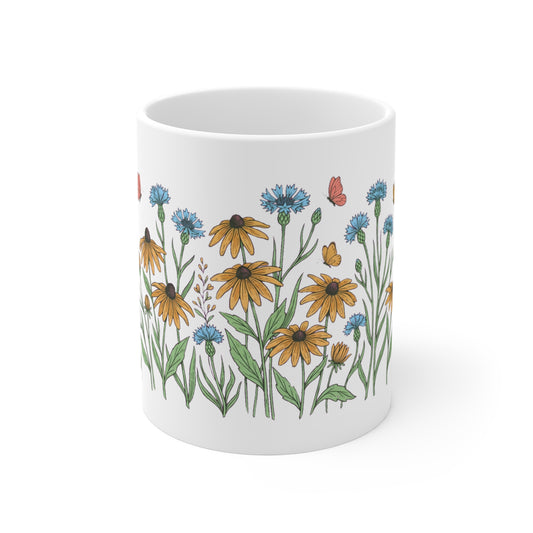 Black-Eyed Susan & Cornflower Meadow - Mug 11oz