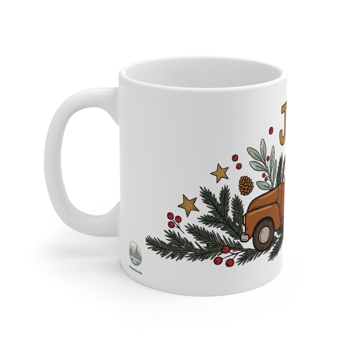 Christmas Truck Hauling Joy - Mug 11oz