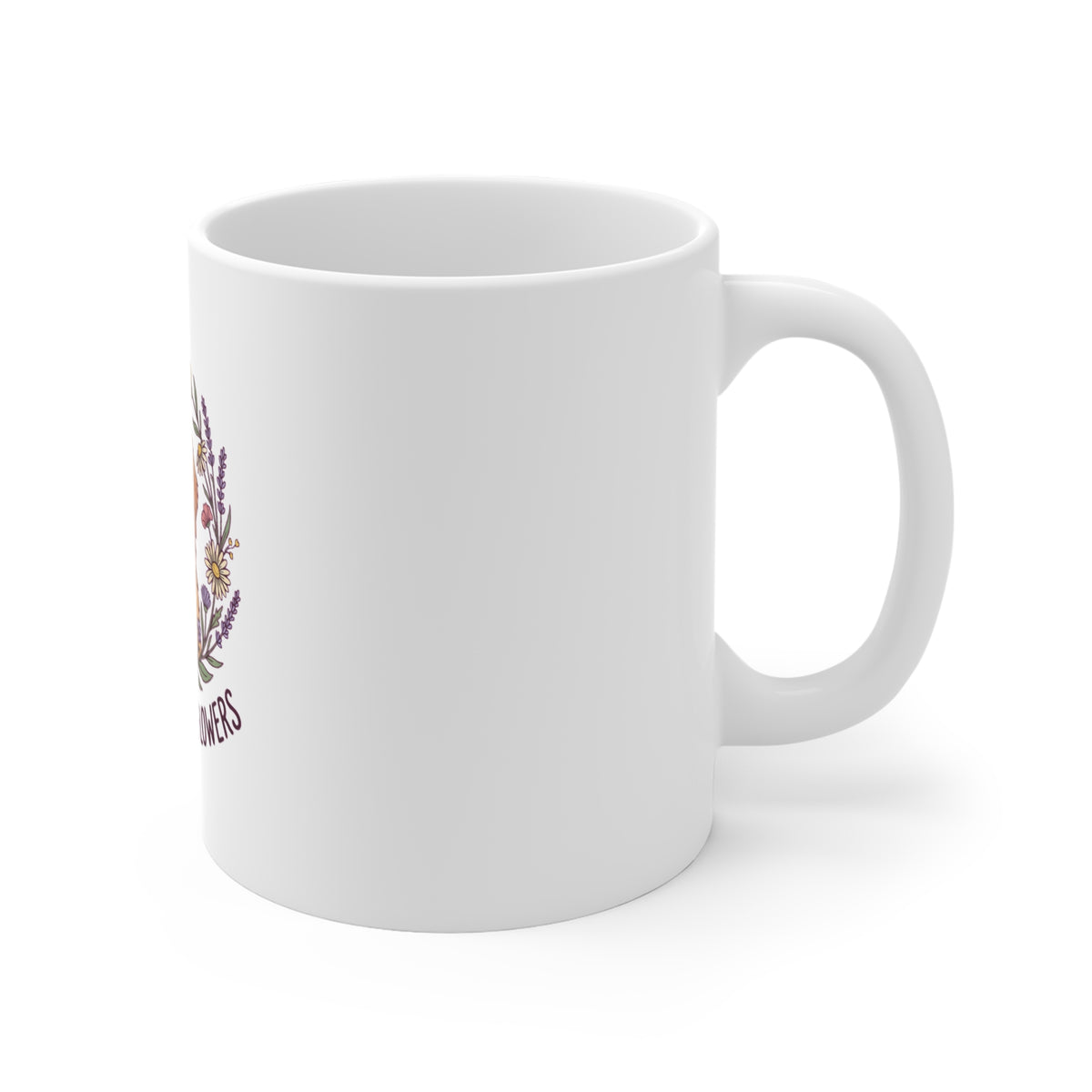 Golden Retriever Daisy & Lavender Wreath - Mug 11oz