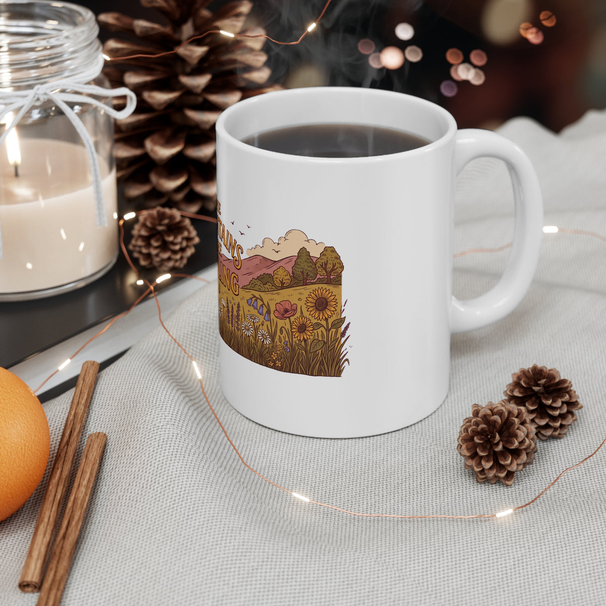 The Mountains Are Calling Sunflower Meadow - Mug 11oz