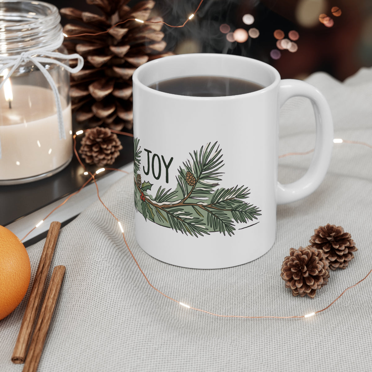 Cardinal on Pine & Holly - Mug 11oz