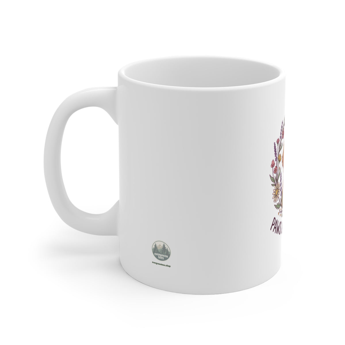 Golden Retriever Daisy & Lavender Wreath - Mug 11oz