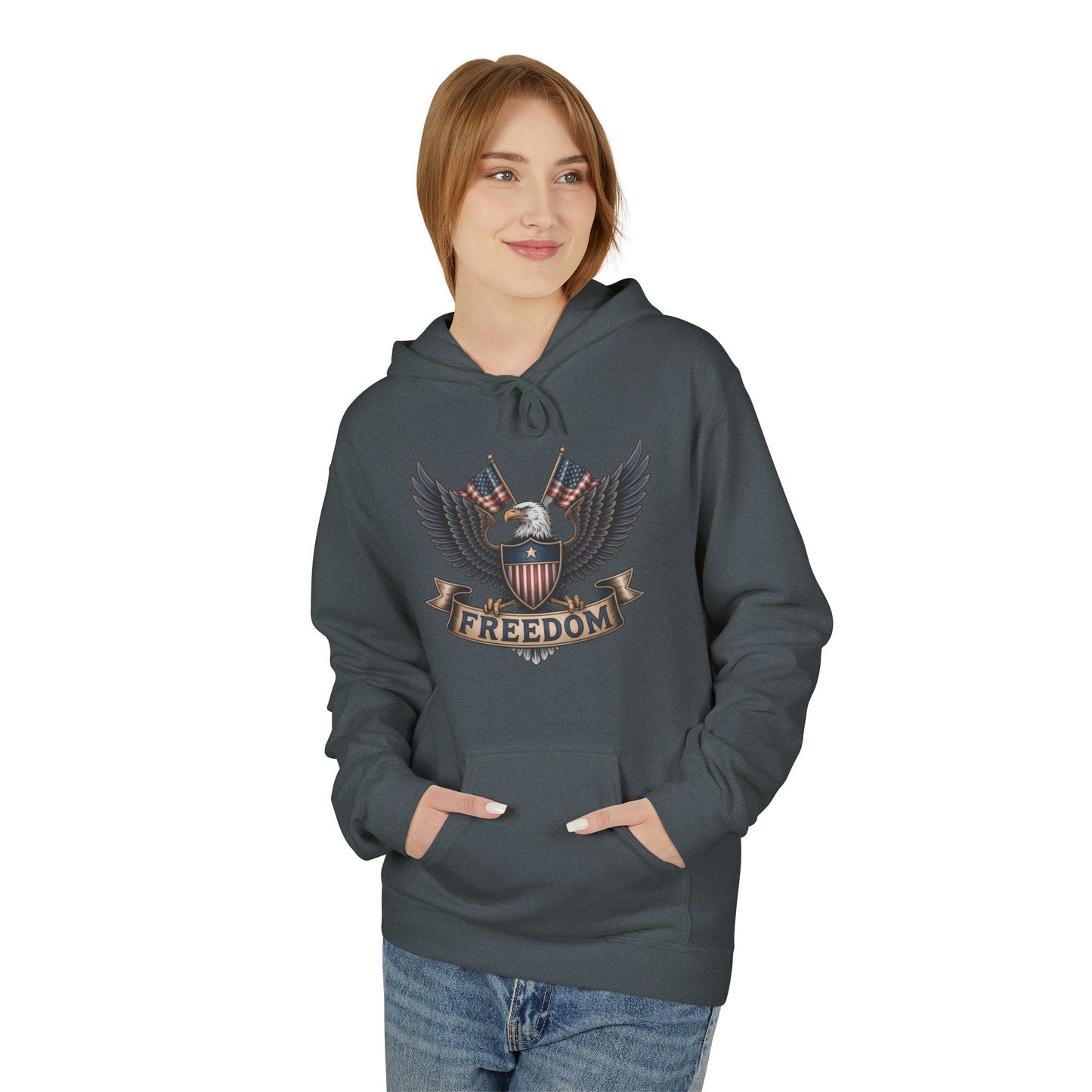 Freedom Eagle - Unisex Midweight Softstyle Fleece Hoodie