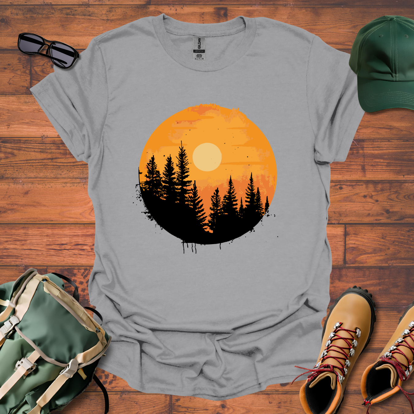Sun Tree Clouds Tee - Unisex Softstyle T-Shirt