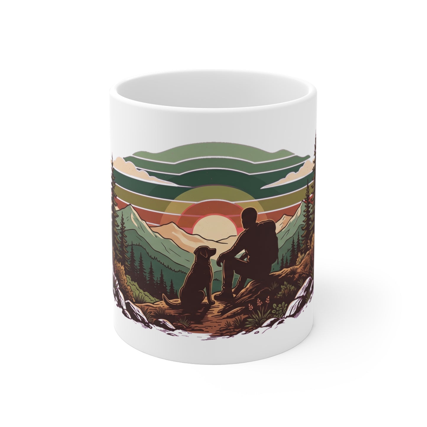 Discover nature graphic apparel inspired by forests, mountains, and outdoor adventure. Printed on demand just for you. The Retro Trail Sunset Companion design,…