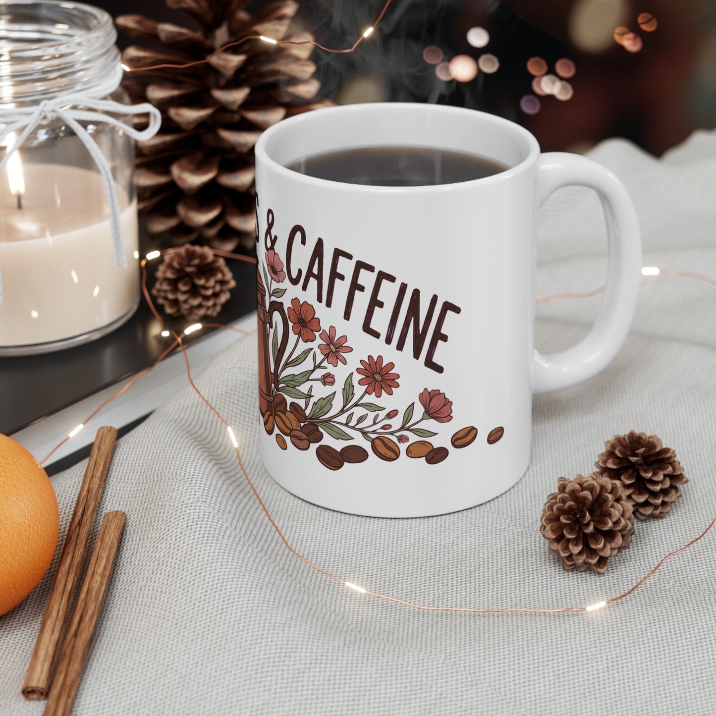Wildflowers & Caffeine Cosmos Coffee Pot - Mug 11oz