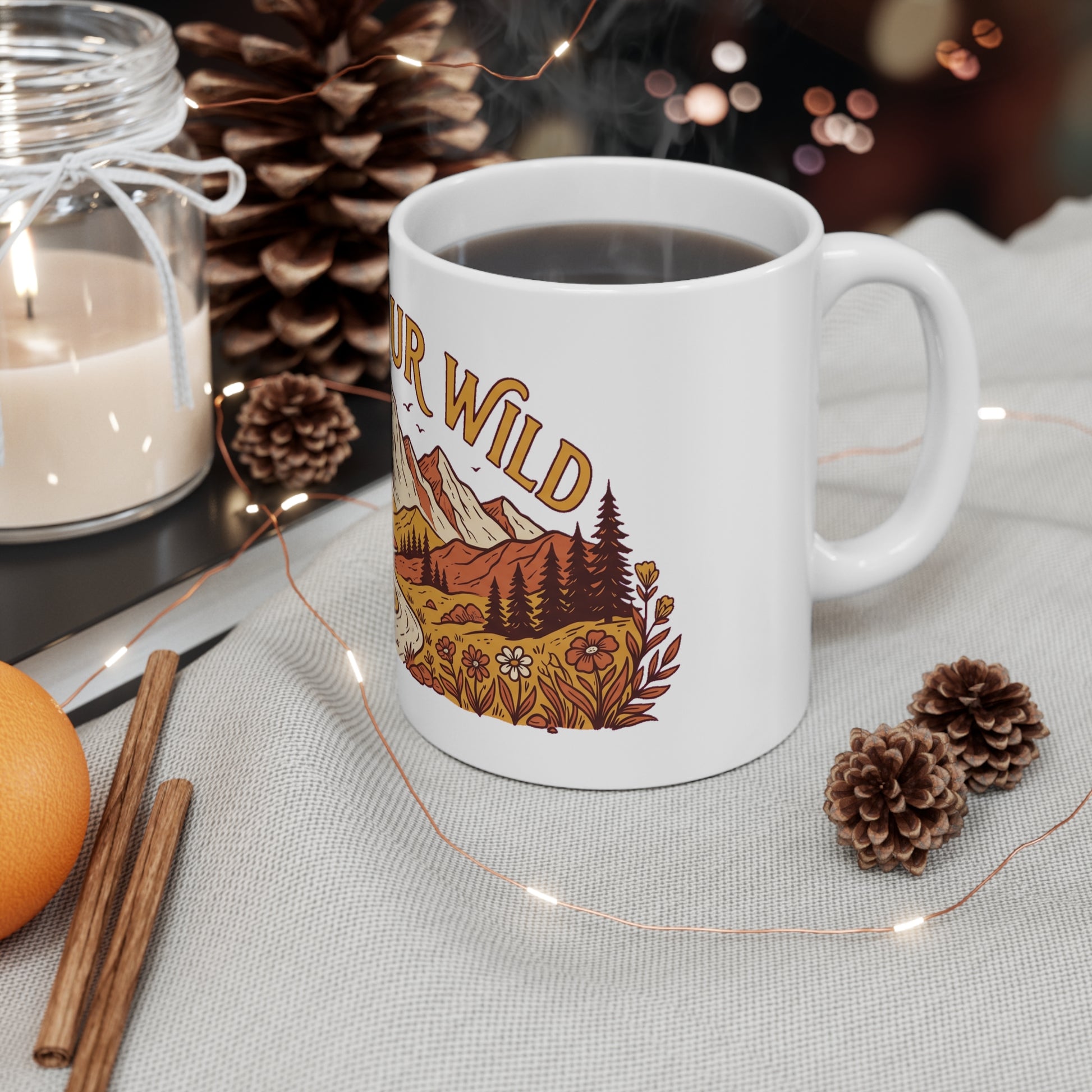 Original hand-drawn designs inspired by nature and the outdoors, from Evergreen Tees. The Find Your Wild Mountain Trail design, made to order by Evergreen Tees.