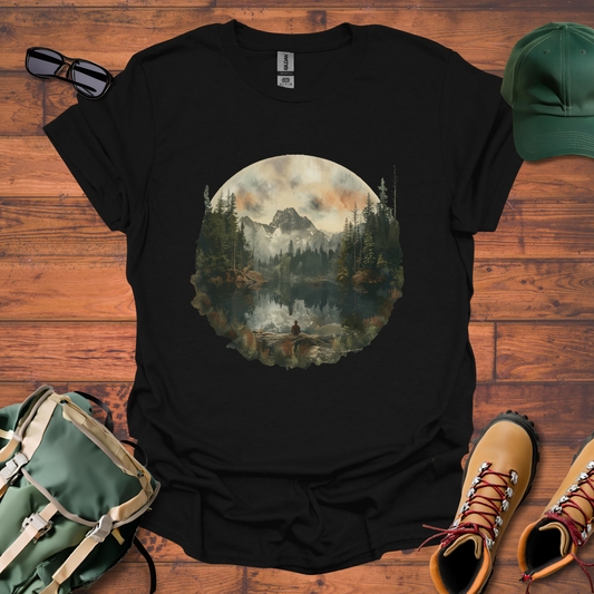 Lake Reflection Circle Tee - Unisex Softstyle T-Shirt