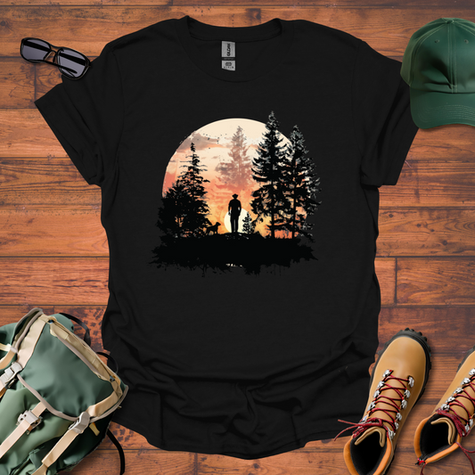 Man Dog Sun Circle 4 Tee - Unisex Softstyle T-Shirt