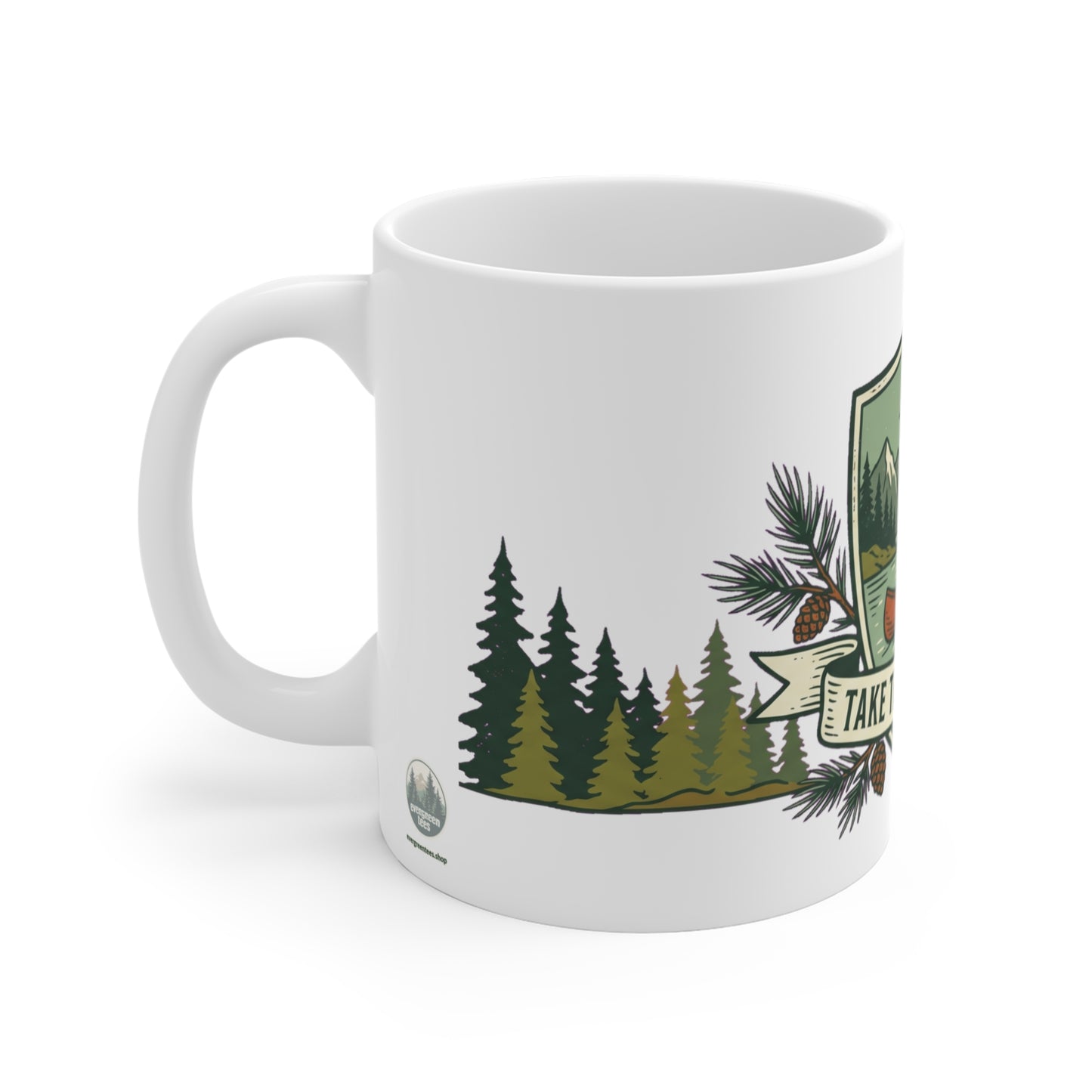Original hand-drawn designs inspired by nature and the outdoors, from Evergreen Tees. The Take the Long Way Badge design, made to order by Evergreen Tees.
