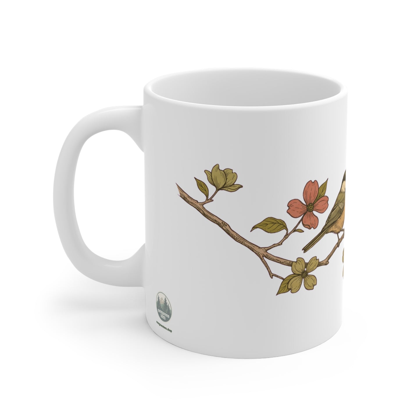 Backyard Birds on a Dogwood Branch - Mug 11oz