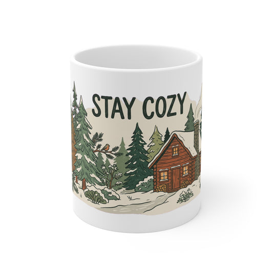 Original hand-drawn designs inspired by nature and the outdoors, from Evergreen Tees. The Cozy Cabin 01 design, made to order by Evergreen Tees.