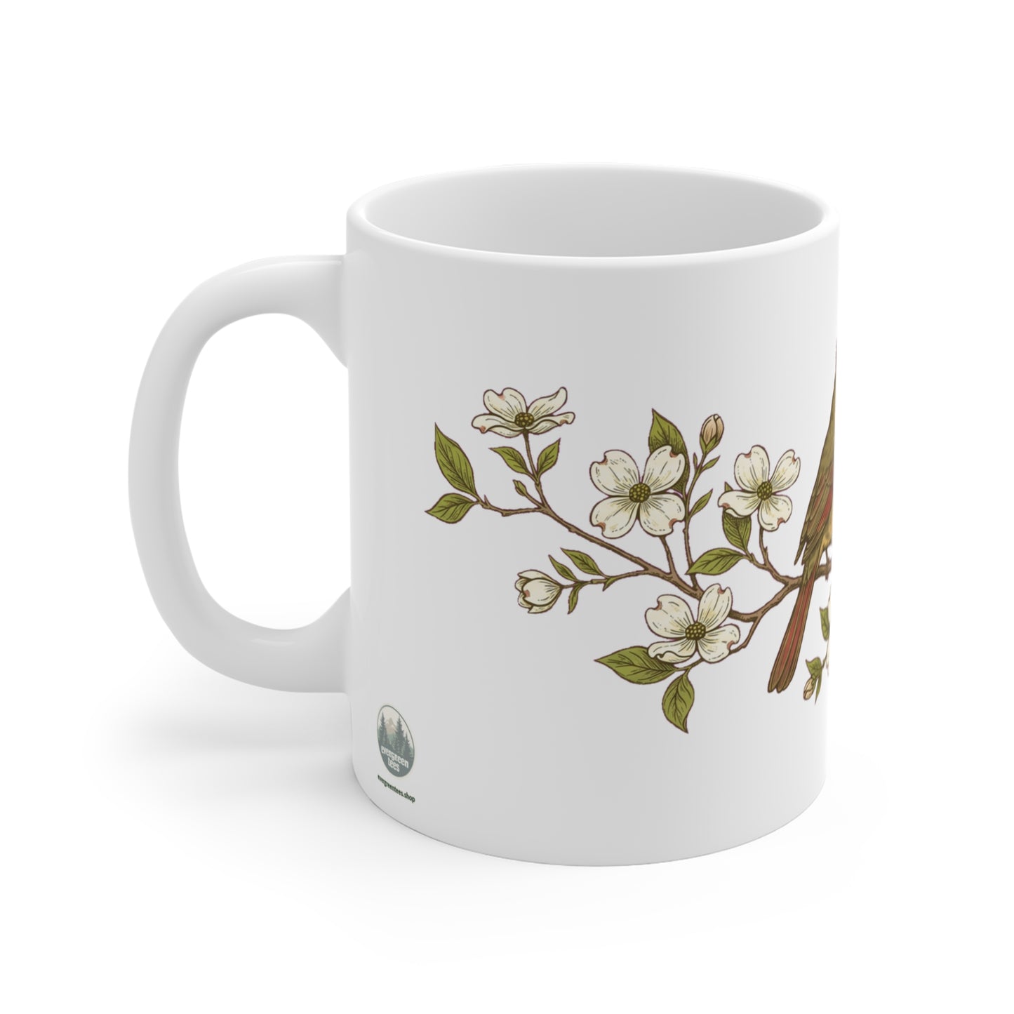 Cardinal Pair on Dogwood Branch - Mug 11oz