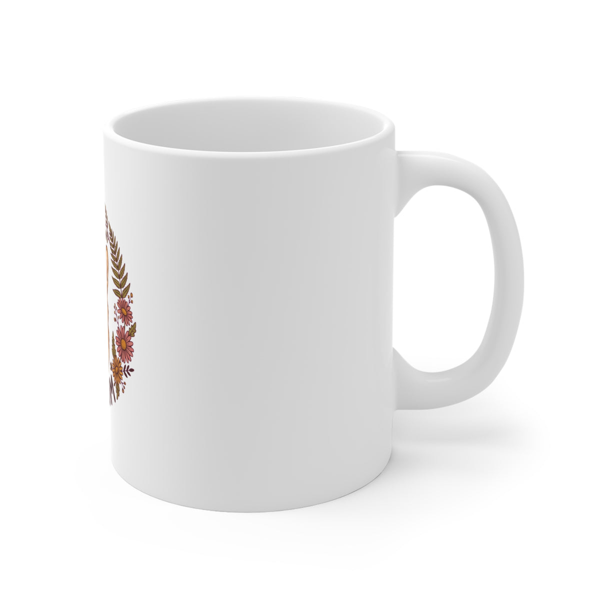 Corgi Dog Mom Daisy Wreath - Mug 11oz