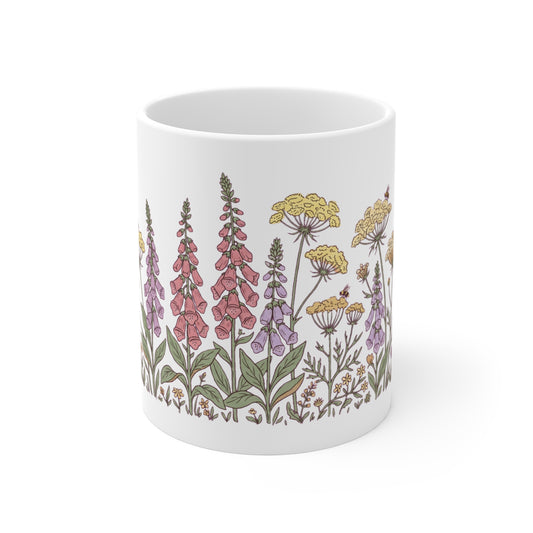 Foxglove & Yarrow Wildflower Meadow - Mug 11oz