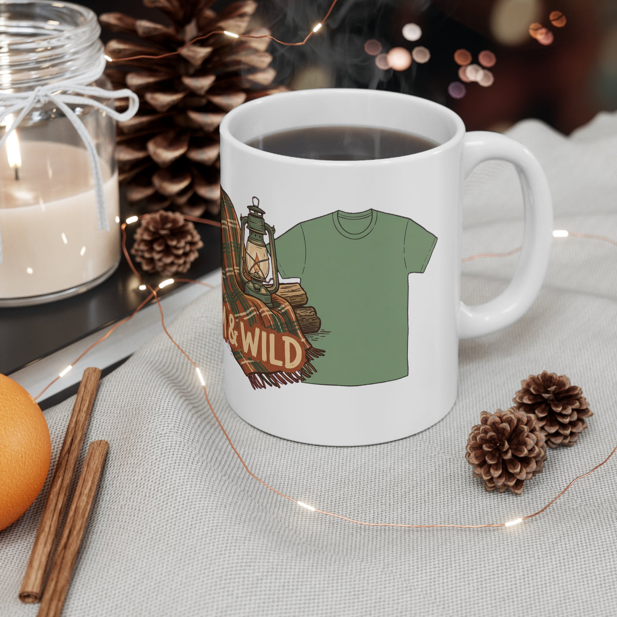 Original hand-drawn designs inspired by nature and the outdoors, from Evergreen Tees. The Cozy Cabin 06 design, made to order by Evergreen Tees.