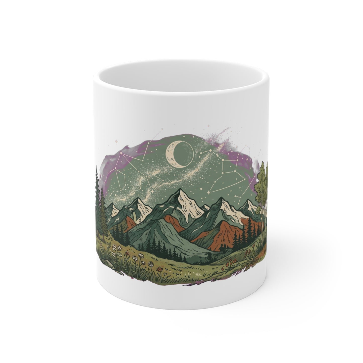 Discover nature graphic apparel inspired by forests, mountains, and outdoor adventure. Printed on demand just for you. The Celestial Mountain Meadow design,…