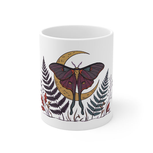 Luna Moth & Crescent Moon Ferns - Mug 11oz
