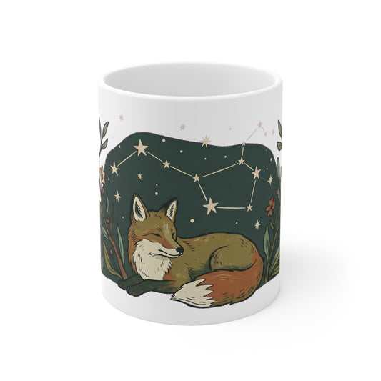 Sleeping Fox Under Stars - Mug 11oz