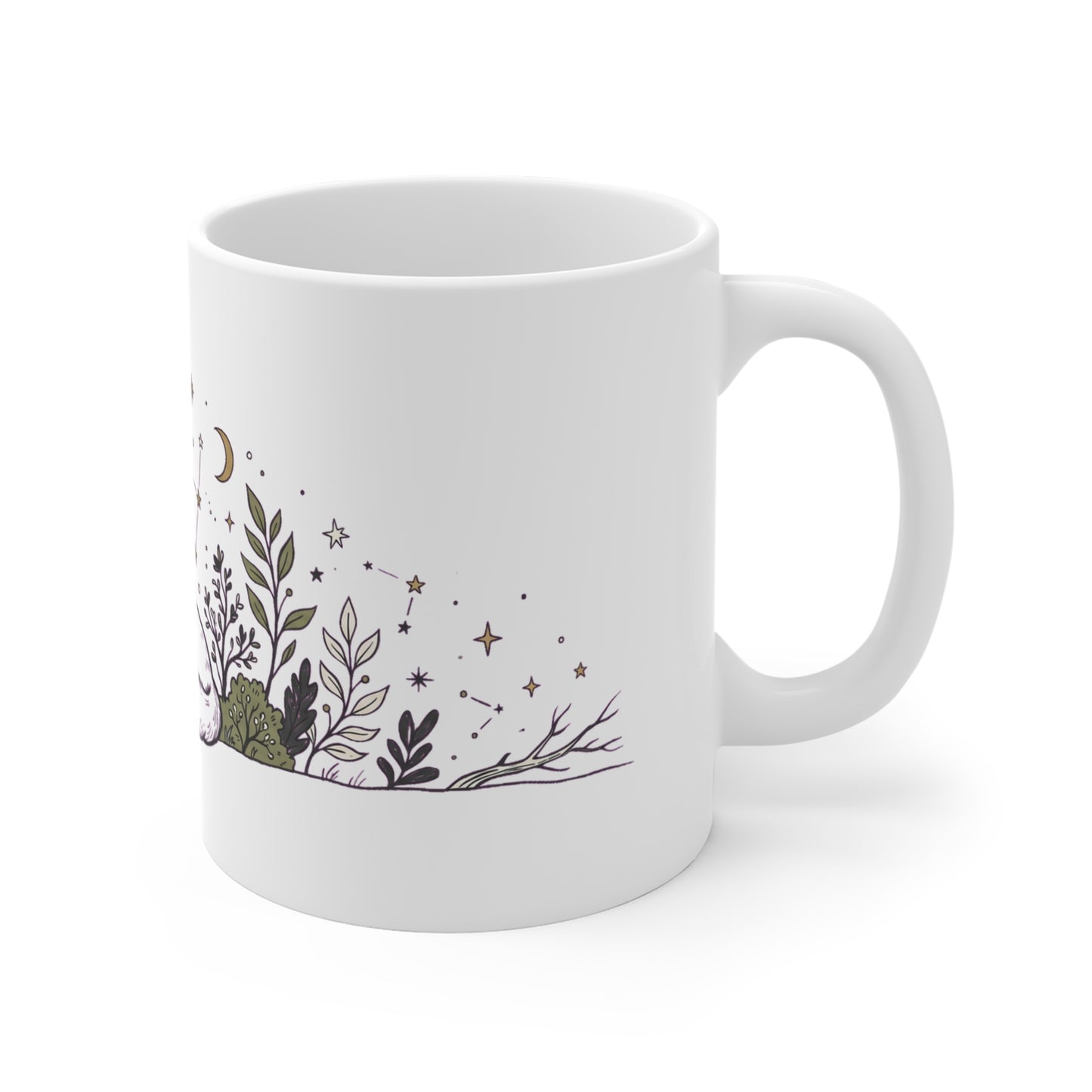 Fox Under Constellation Stars - Mug 11oz