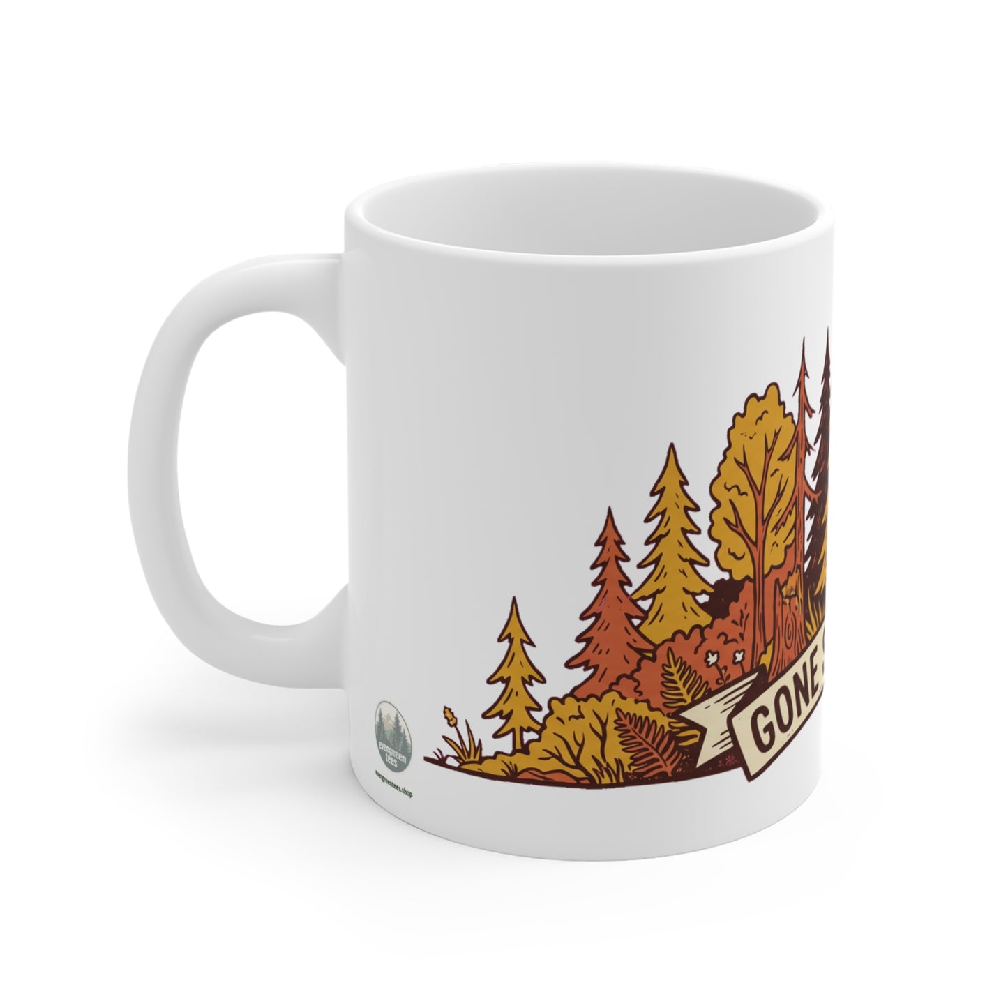Original hand-drawn designs inspired by nature and the outdoors, from Evergreen Tees. The Gone Squatchin' Forest Badge design, made to order by Evergreen Tees.