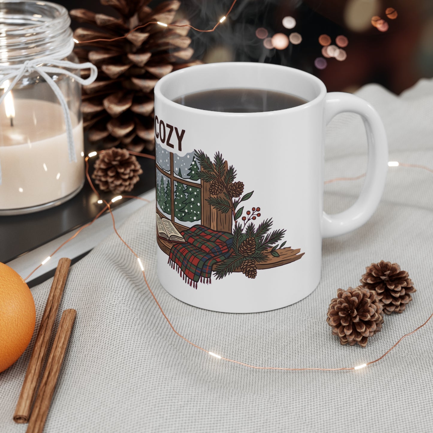 Stay Cozy Cabin Window - Mug 11oz