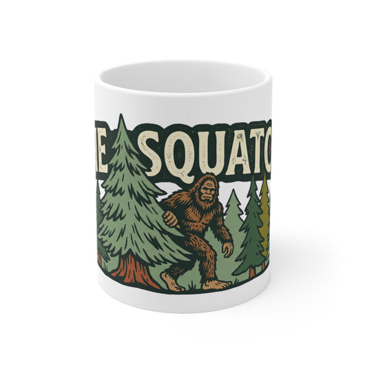 Original hand-drawn designs inspired by nature and the outdoors, from Evergreen Tees. The Gone Squatchin' Trail Badge design, made to order by Evergreen Tees.
